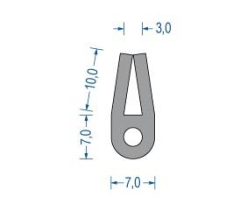 Silikon U-Profil 10x7x3 mm grau (25 m) Silikon U-Profil 10x7x3 mm grau (25 m)