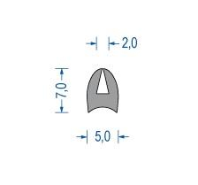 Silikon U-Profil 7x5x2 mm grau (50 m) Silikon U-Profil 7x5x2 mm grau (50 m)