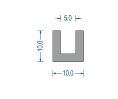 Silikon U-Profil 10x10x5 mm grau (25 m) Silikon U-Profil 10x10x5 mm grau (25 m)