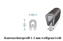 Kantenschutzprofil 1-2 mm weigrau/wei (100 m)