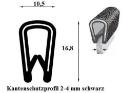 Kantenschutzprofil 2-4 mm schwarz (100 m) Kantenschutzprofil 2-4 mm schwarz (100 m)