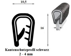 Kantenschutzprofil 2-4 mm schwarz