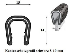 Kantenschutzprofil 8-10 mm schwarz (100 m) Kantenschutzprofil 8-10 mm schwarz (100 m)