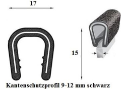 Kantenschutzprofil 9-12 mm schwarz (100 m) Kantenschutzprofil 9-12 mm schwarz (100 m)