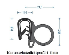 Kantenschutzdichtprofil 4-6 mm schwarz (50 m)