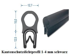 Kantenschutzdichtprofil 1-4 mm schwarz