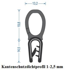 Kantenschutzdichtprofil 1-2,5 mm schwarz (50 m)