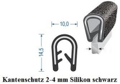 Kantenschutz 2-4 mm Silikon schwarz (100 m) Kantenschutz 2-4 mm Silikon schwarz (100 m)