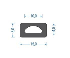 Moosgummi Zargenprofil schwarz (100 m)