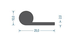Moosgummi Fahnenprofil schwarz (VE 50 m)