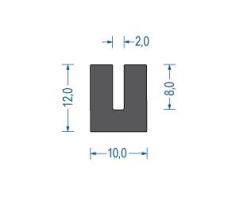 Moosgummi U-Profil schwarz EPDM (50 m)