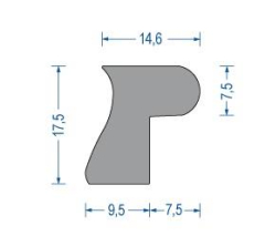 Moosgummi Zargenprofil grau (50 m)