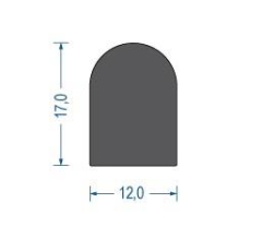 Moosgummi Halbrundprofil Schwarz (50 m) Moosgummi Halbrundprofil Schwarz (50 m)