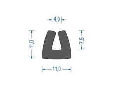 Moosgummi U-Profil schwarz EPDM (50 m)