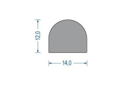 Moosgummi Halbrundprofil Grau (50 m) Moosgummi Halbrundprofil Grau (50 m)