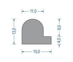 Moosgummi Zargenprofil grau (50 m)