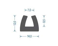 Moosgummi U-Profil schwarz EPDM (50 m)