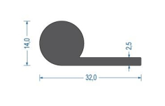 Moosgummi Fahnenprofil schwarz (VE 50 m)