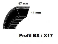 Keilriemen 17 x 825 flankenoffen, formgezahnt