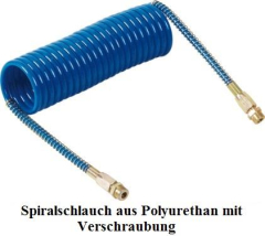 PU Spiralschlauch 6 m. mit Verschraubung AG 1/4