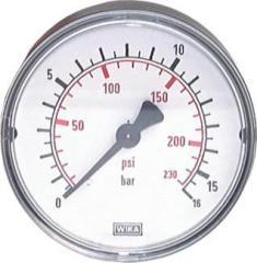 Manometer 0-25 bar Anschluß hinten 1/4 Manometer 0-25 bar Anschluß hinten 1/4