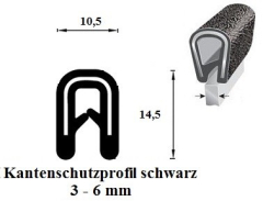 Kantenschutzprofil 3-6 mm schwarz (50 m)