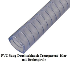 Saug und Druckschlauch 22 x 3,7 mm PVC (60 m)
