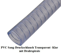 Saug und Druckschlauch 19 x 3,5 mm PVC (60 m)