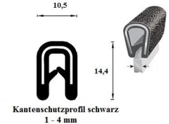 Kantenschutzprofil 1-4 mm schwarz (100 m)