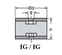 Gummi Metall Puffer � 100 mm, H�he 60 mm, Gew. M16