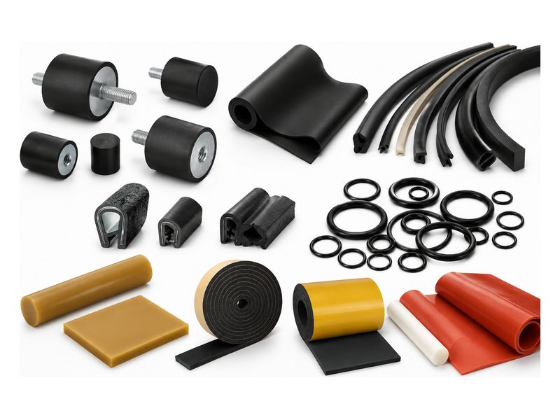 Gummipuffer, Gummiplatten, Profile, O-Ringe und Moosgummi